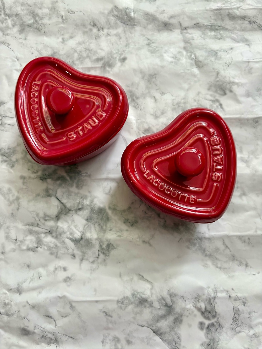 Staub Red Heart Mini Cocottes - Set of 2